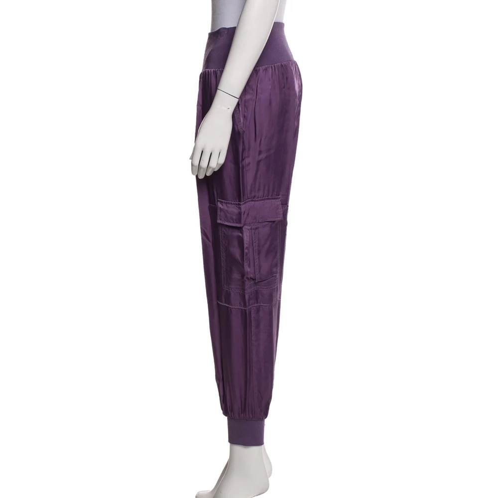 Cinq à Sept Giles Satin Pant French Lavender / Purple Cargo Joggers Size M NWT